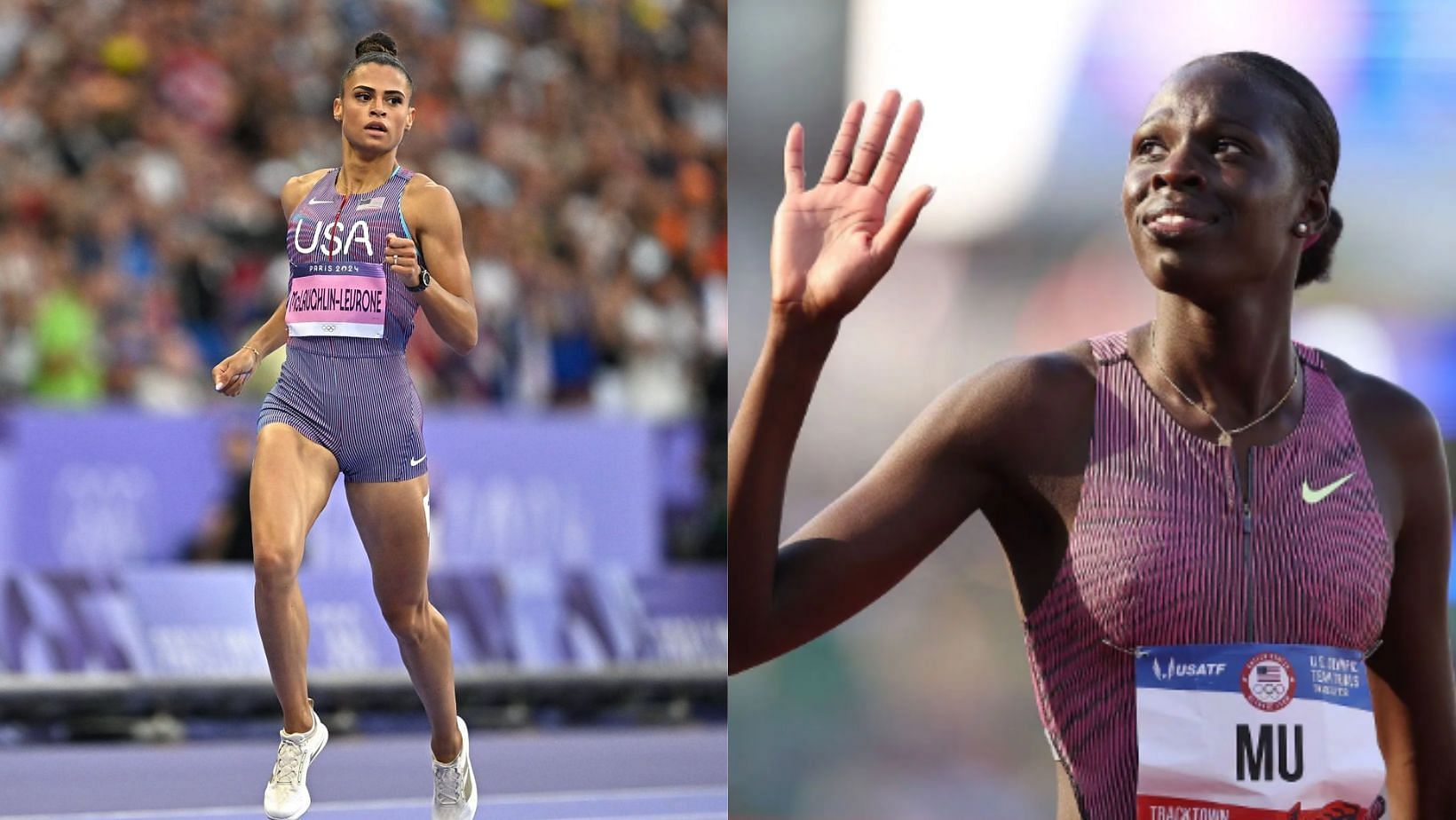 Athing Mu shows her support for Sydney McLaughlin-Levrone (Image Sources: Getty)