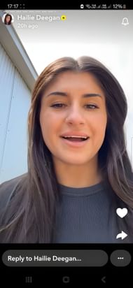 A snapshot of Hailie Deegan's Snapchat story (@hailiedeegan)