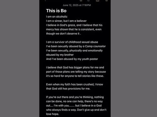 Former NEEDTOBREATHE guitarist Bo Rinehart accuses his brother Bear Rinehart of allegedly sexually abusing him. (Image via Instagram/@borinehart3)