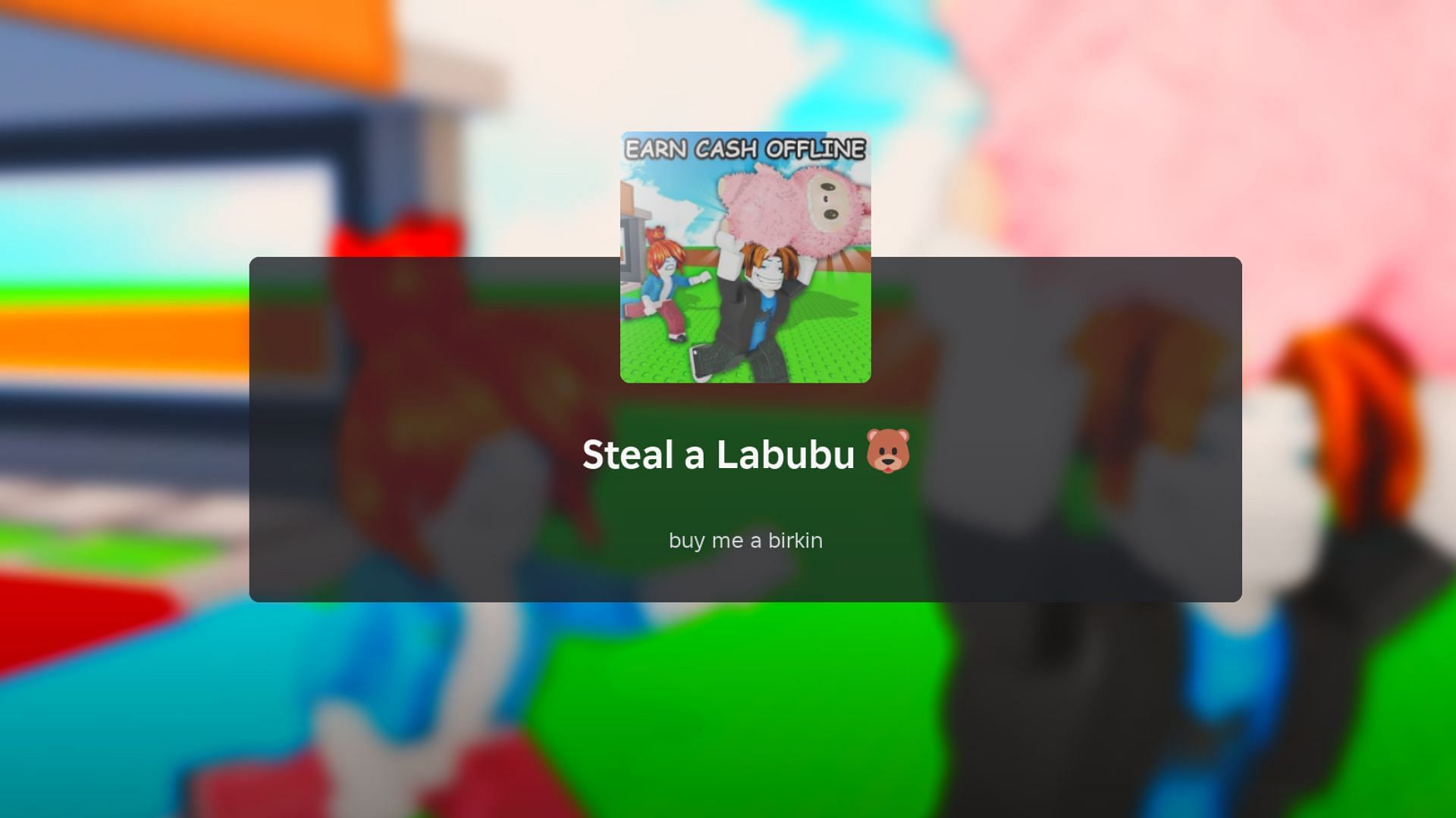 Steal a Labubu loading screen
