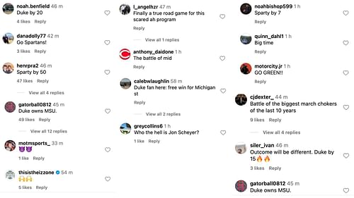Fans divided as Jon Scheyer’s team set to face Tom Izzo’s Michigan State for the first time in 6 years - Image source: Instagram/marchmadnessmbb