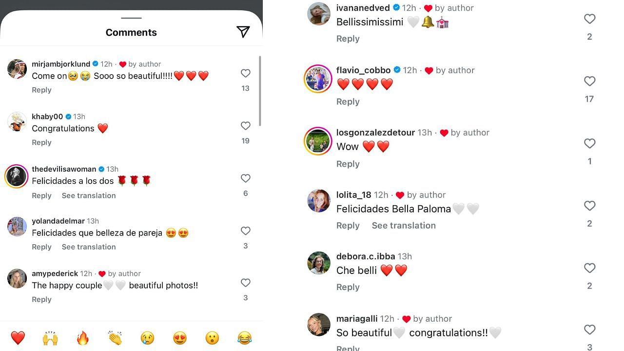 Reactions under the wedding post