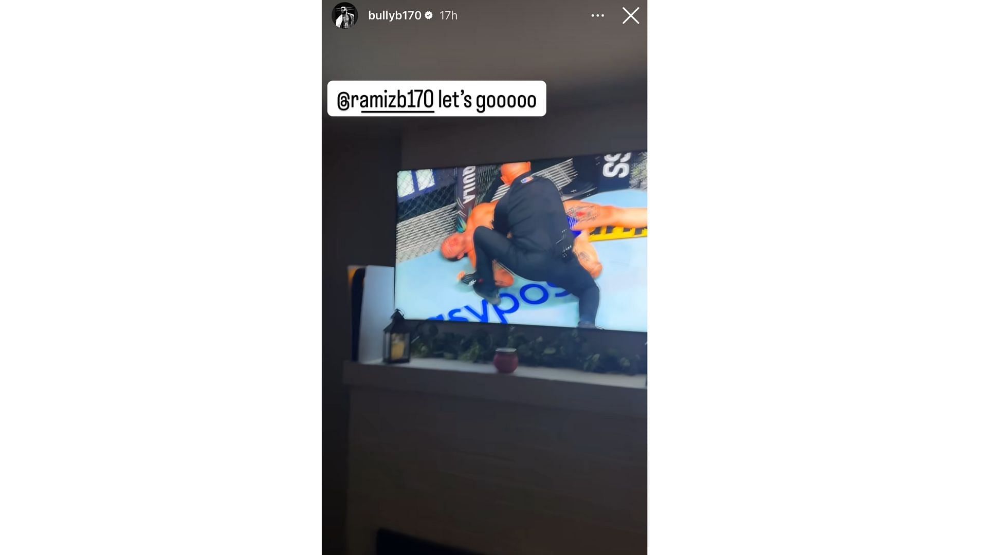 Muhammad&#039;s Instagram story. [Screenshot courtesy: @bullyb170 on Instagram]