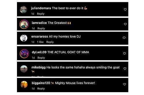 Screenshot of comments. [ONE Championship/Instagram]