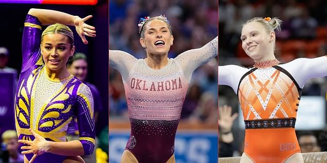 Jordan Bowers receives praise from other gymnasts. (Images by Getty)