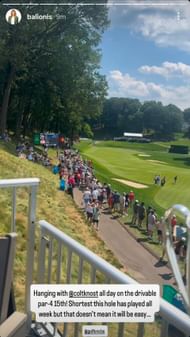 Amanda Balionis shared a photo from the 15th at TPC River Highlands with a warning (via @balionis)