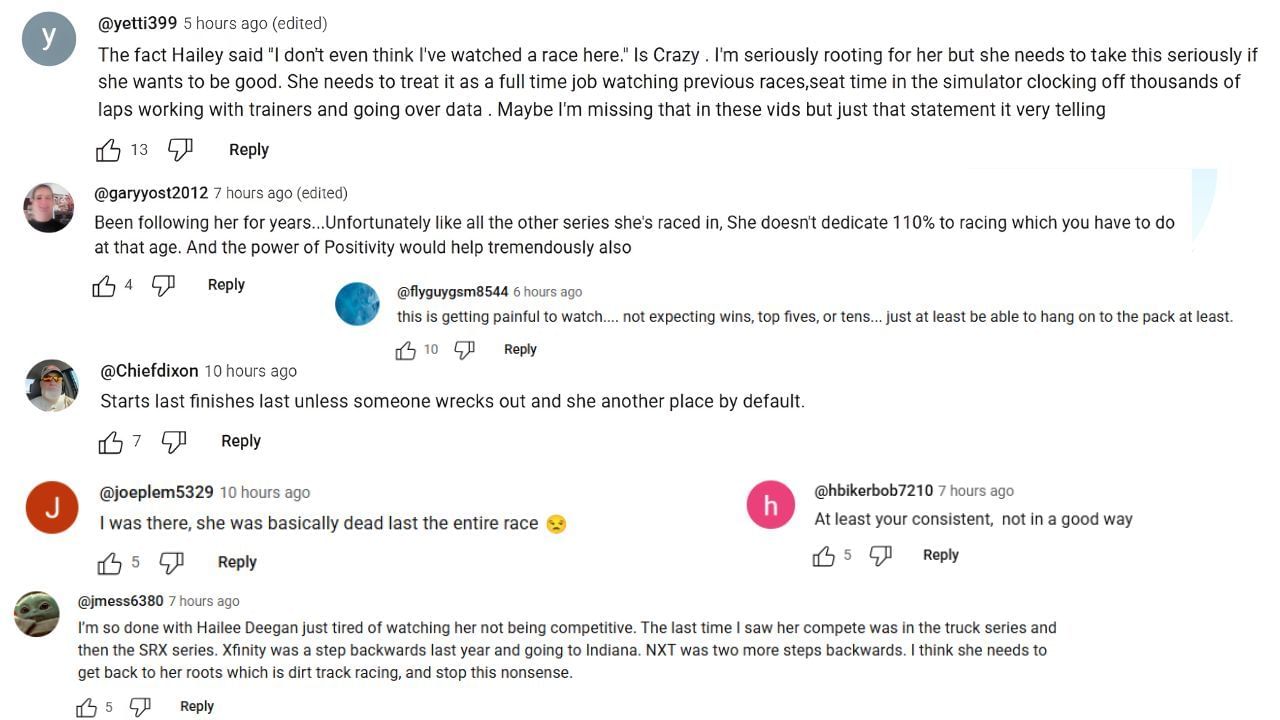 IndyCar fan reactions to Hailie Deegan's YouTube Vlog | Image via YouTube (@HailieDeegan1)