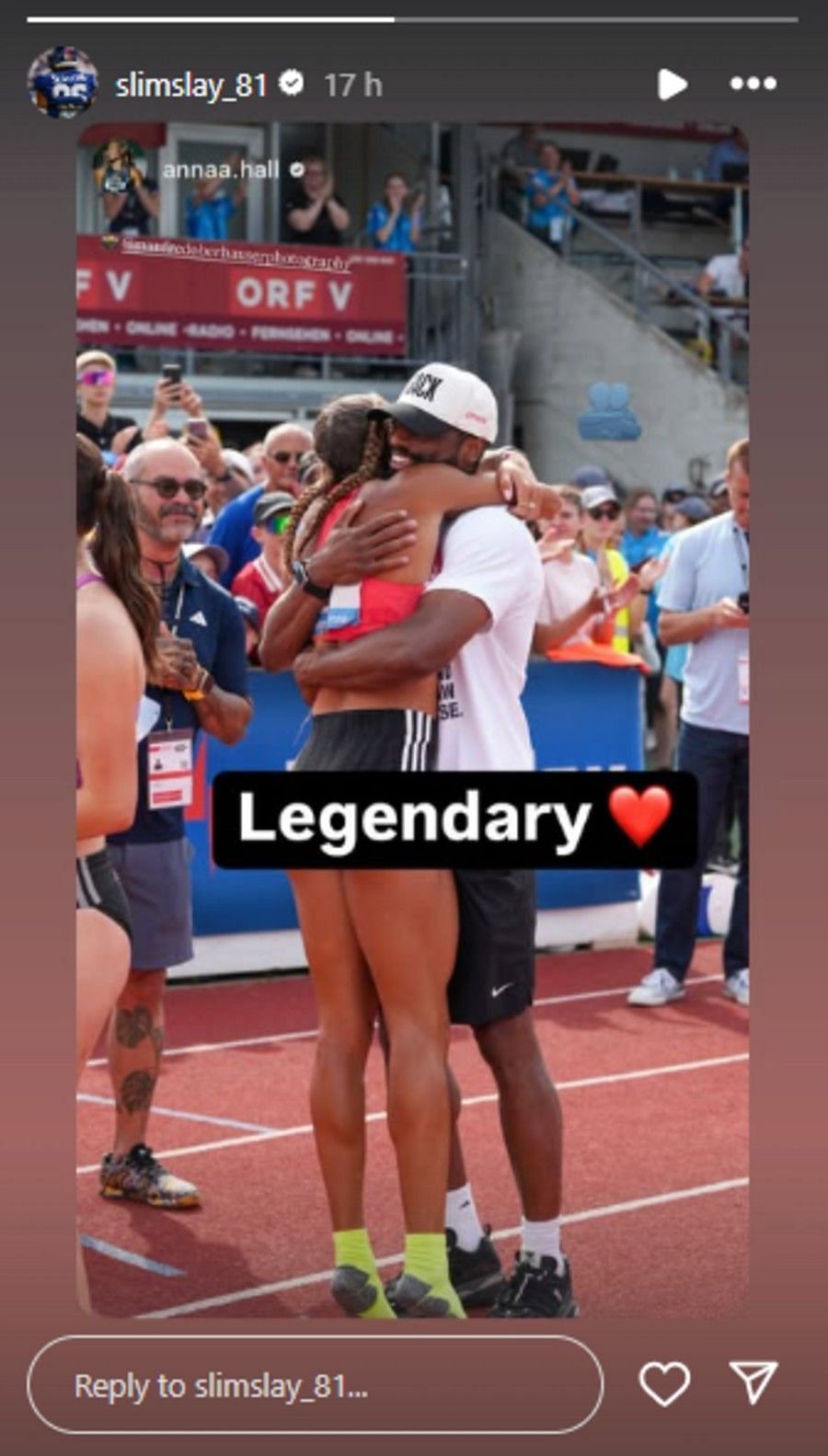 Screenshot of Darius Slayton&#039;s Instagram story (@slimslay_81).