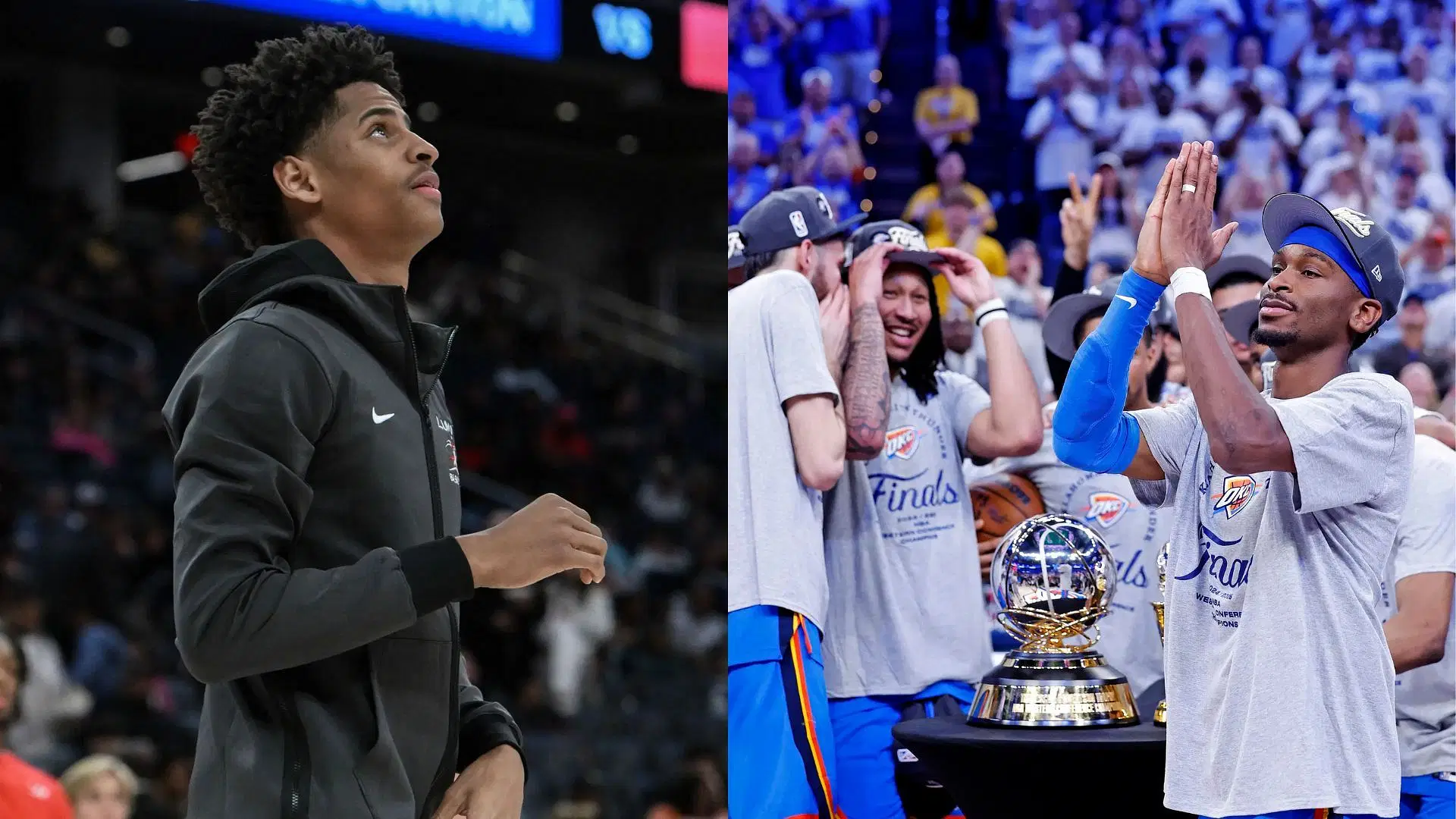 Kiyan Anthony and Shai Gilgeous-Alexander. - Source: Jonathan Jones, Getty &amp; Alonzo Adams, Imagn