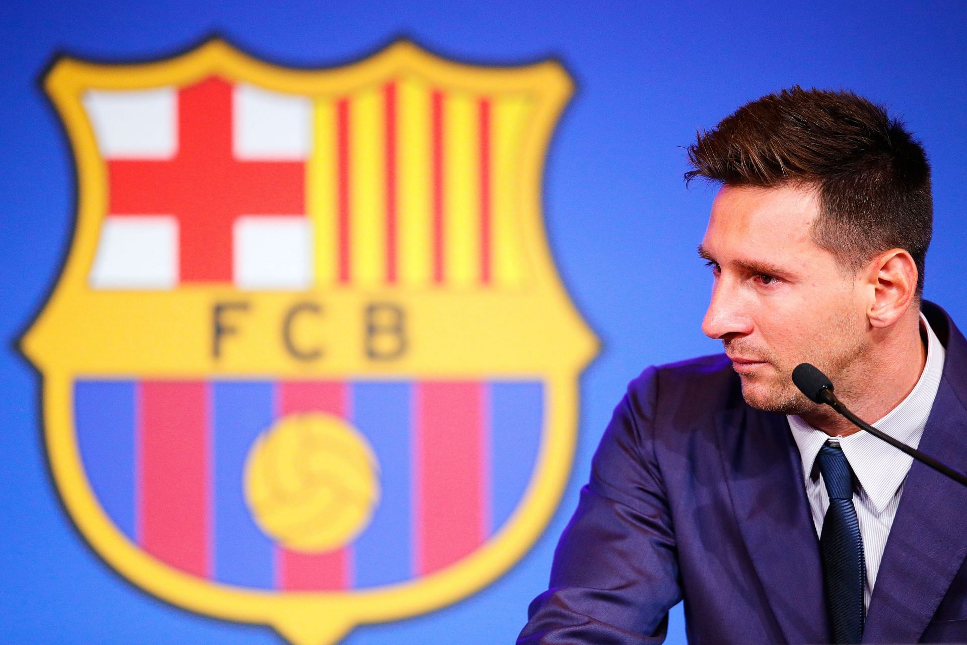 Lionel Messi of Barcelona Press Conference - Source: Getty