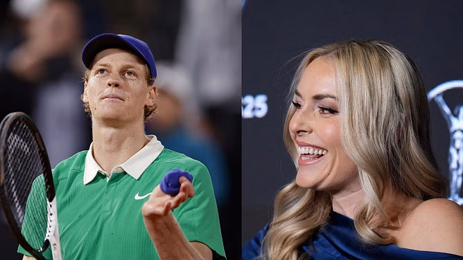 Lindsey Vonn can't stop laughing over Jannik Sinner's shocked reaction to German question at Halle 2025