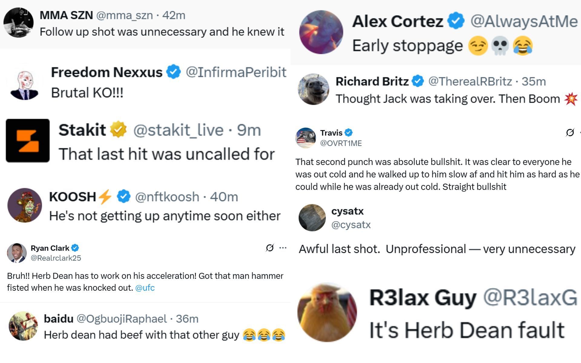 Fan reactions [Screenshots courtesy: @ufc on X]