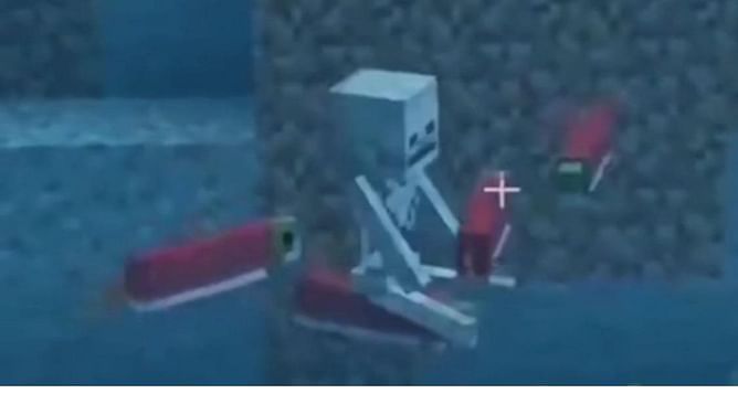 Minecraft player finds weird "Fishen Jockey" underwater