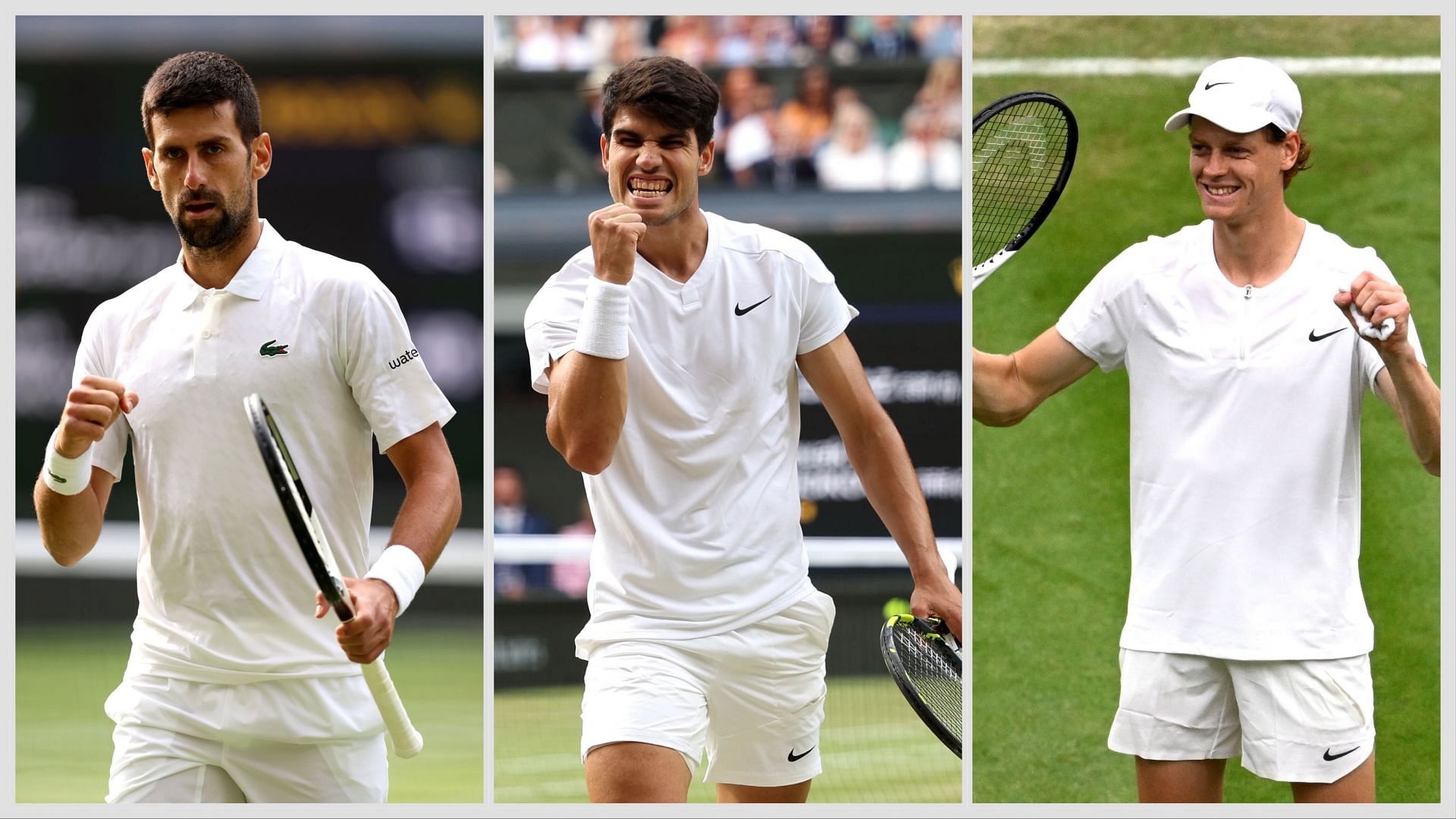 Novak Djokovic, Carlos Alcaraz and Jannik Sinner are the favorites to win Wimbledon 2025. (Photos: Getty)
