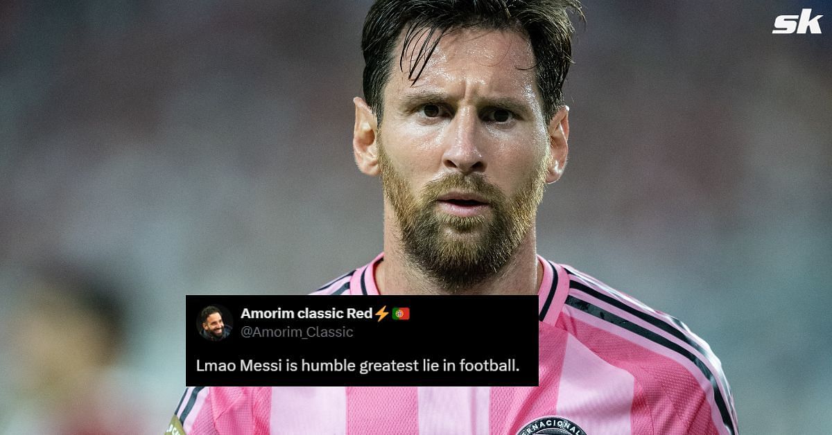 Lionel Messi in a heated argument with Al Ahly defender in their goalless draw