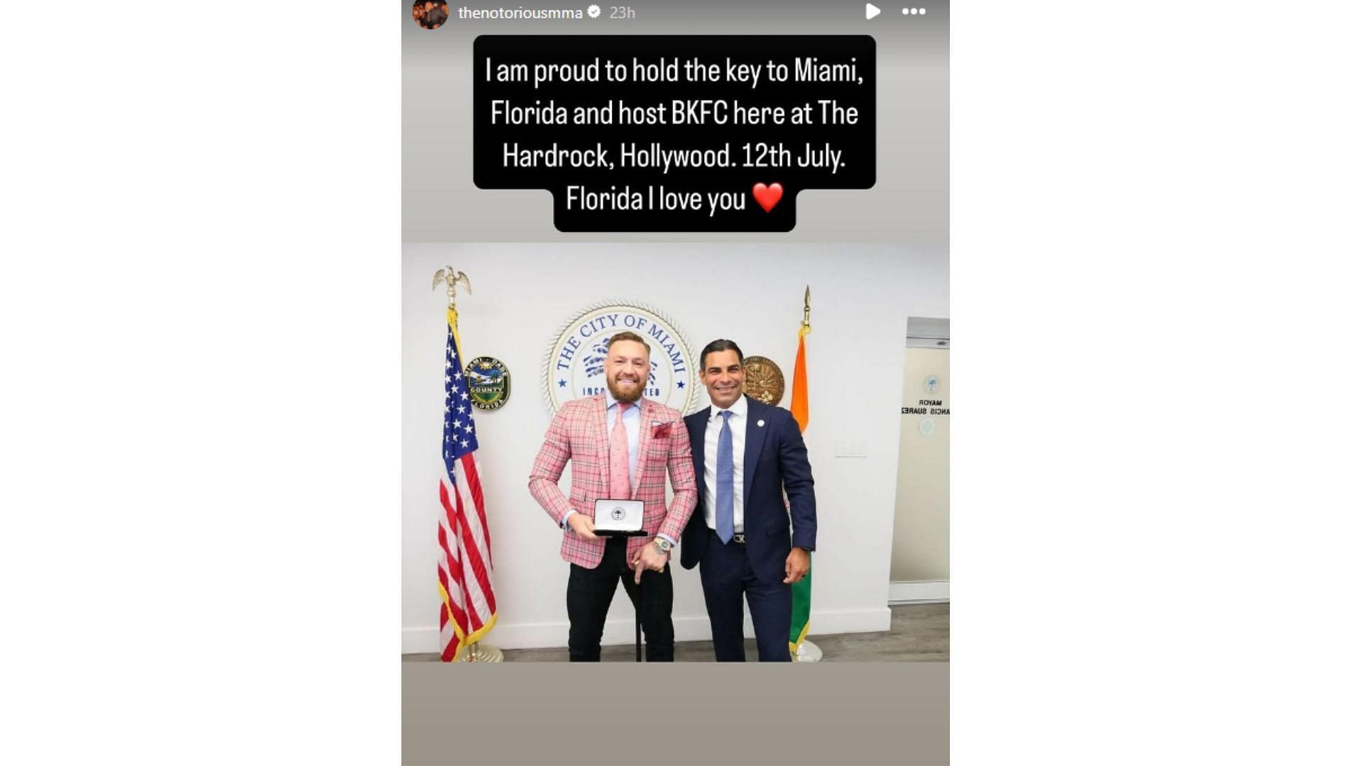 McGregor&#039;s Instagram story. [Screenshot courtesy: @thenotoriousmma on Instagram]