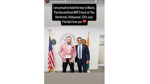 McGregor's Instagram story. [Screenshot courtesy: @thenotoriousmma on Instagram]
