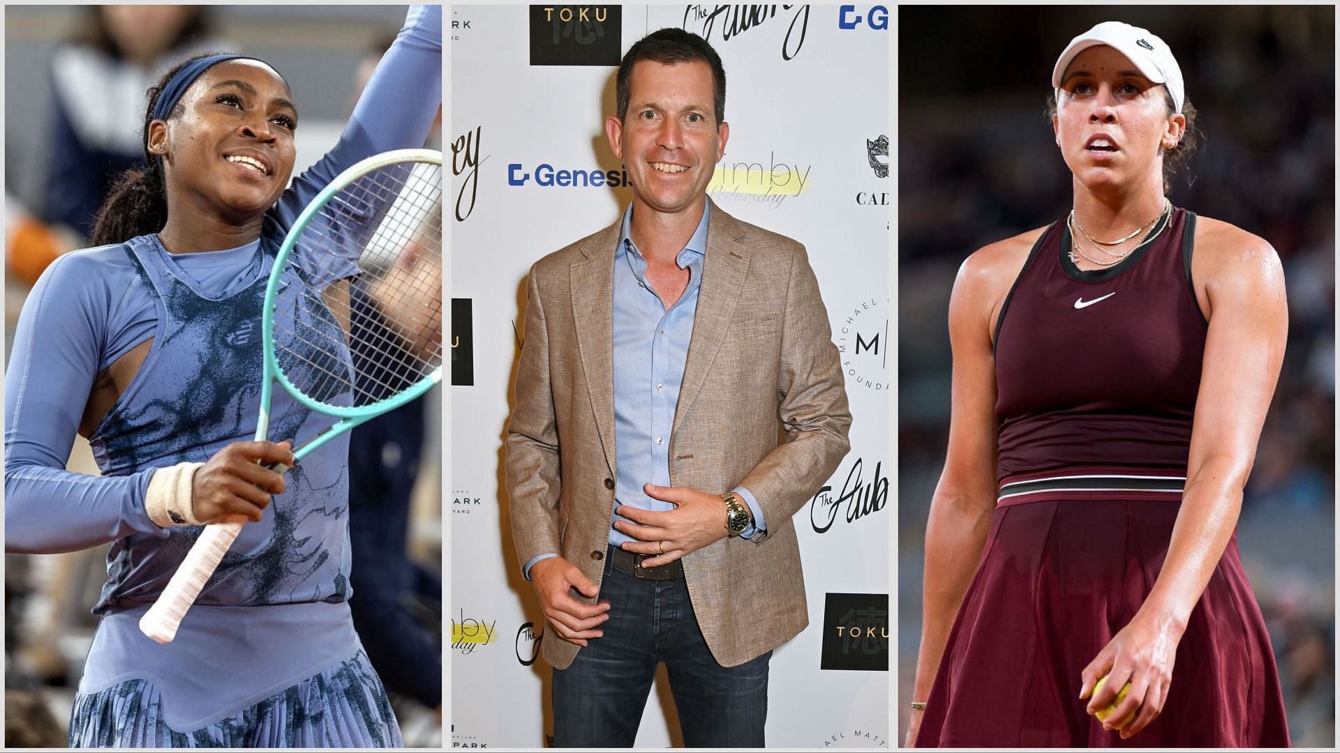 Coco Gauff (L), Tim Henman (C), Madison Keys (R) (Source - GETTY)