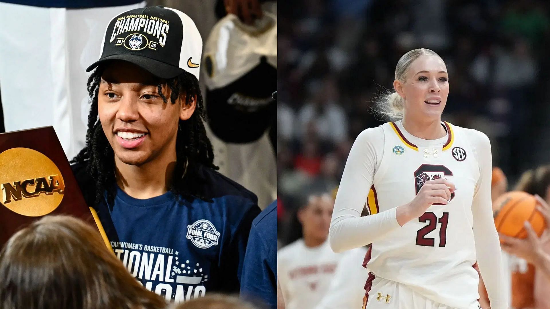 Chloe Kitts and KK Arnold team up on the mic for team JuJu Watkins  vs team Flau&rsquo;jae OTE game - Image source: Images via Getty