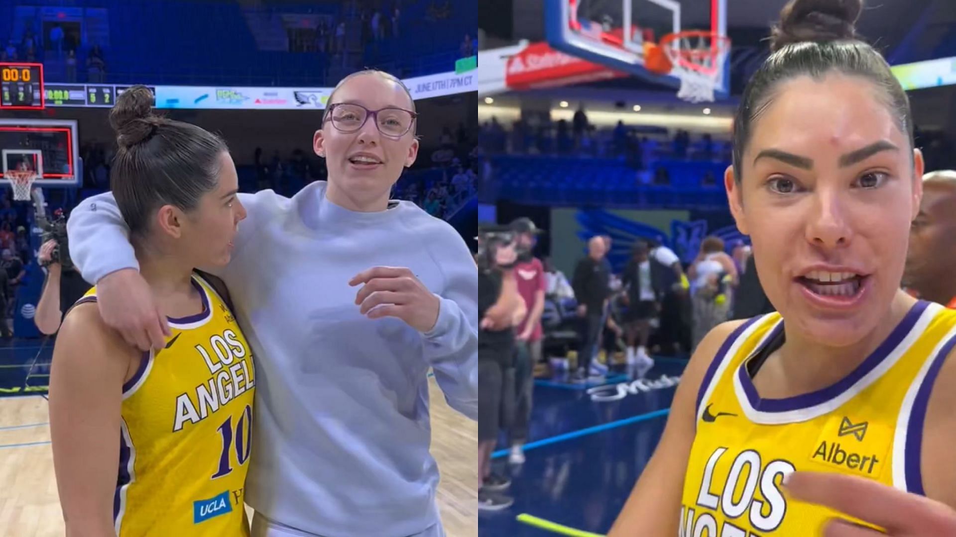 Kelsey Plum can&rsquo;t believe Paige Bueckers after comical exchange (Screenshot from @WNBA/ X)