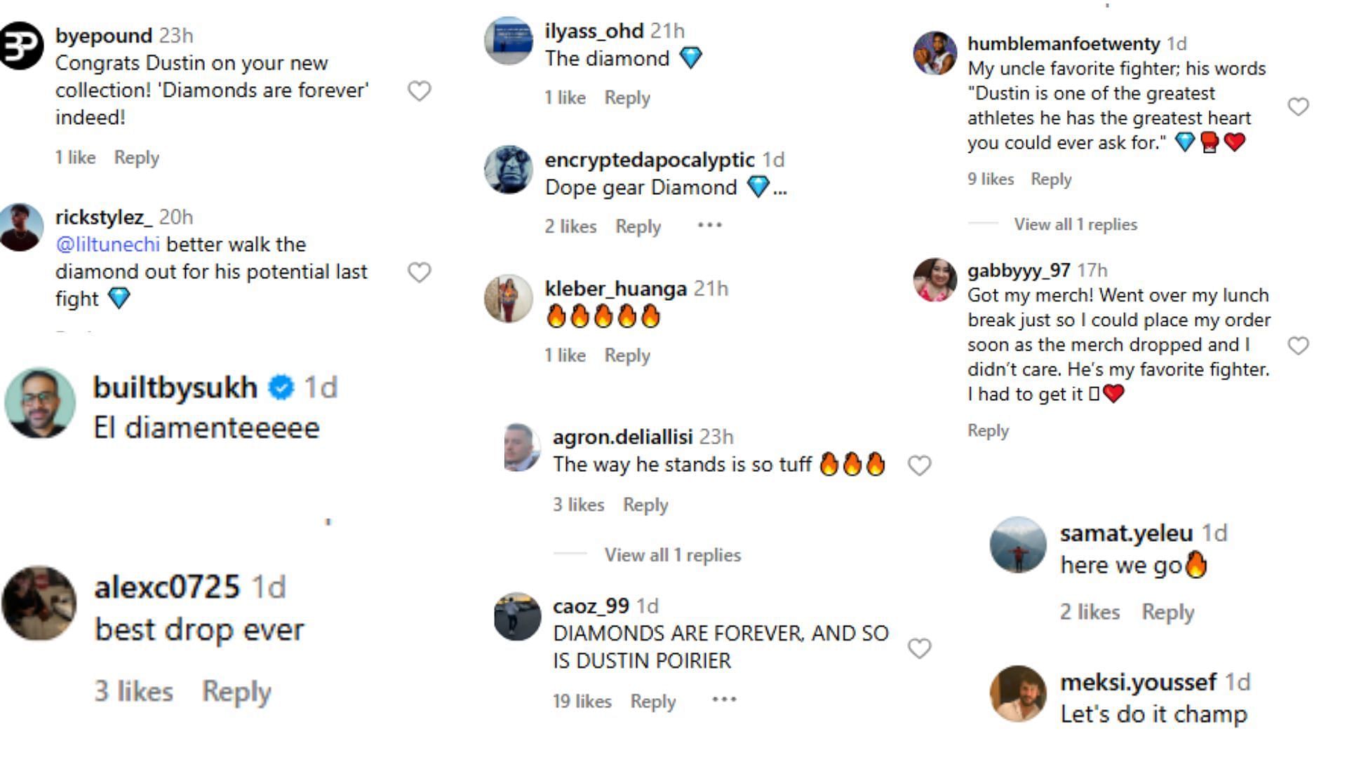 Fan comments. [Screenshots courtesy: @fullviolencebrand on Instagram]
