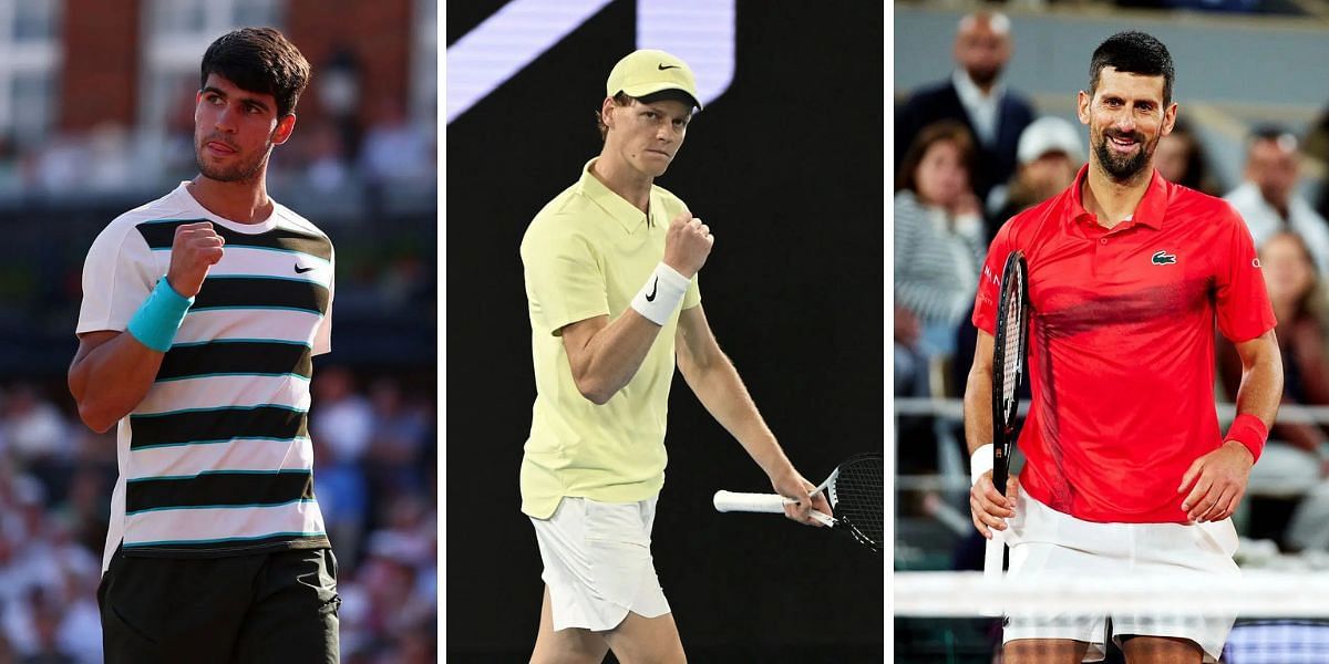 Carlos Alcaraz, Jannik Sinner and Novak Djokovic have the best odds to win the men