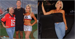 Carson Beck's cheerleader sister, Kylie, shows off white & red striped outfit in warm snap with friend