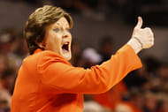 Tennessee Lady Vols coach Pat Summitt reacts to a play during the first half against the Auburn Tigers at Auburn Arena. (Credits: IMAGN)
