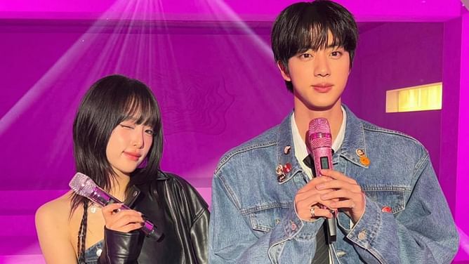 “Our global ambassador” — Fans react as BTS' Jin gifts 'Jin Ramen' box to Choi Yena at 'Loser' duet practice