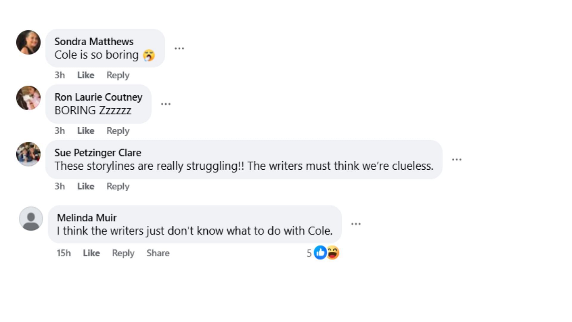 Comments by fans on the post (Image via Facebook/@Mary Ellen Whitaker)