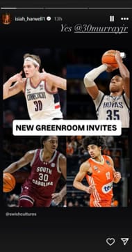 Houston's Isiah Harwell drops 1-word reaction as South Carolina superstar earns NBA Draft green room invite (Image via Instagram @isiah_harwell)