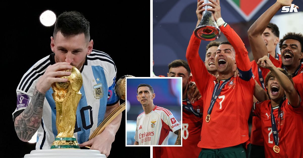Lionel Messi, Angel di Maria, and Cristiano Ronaldo