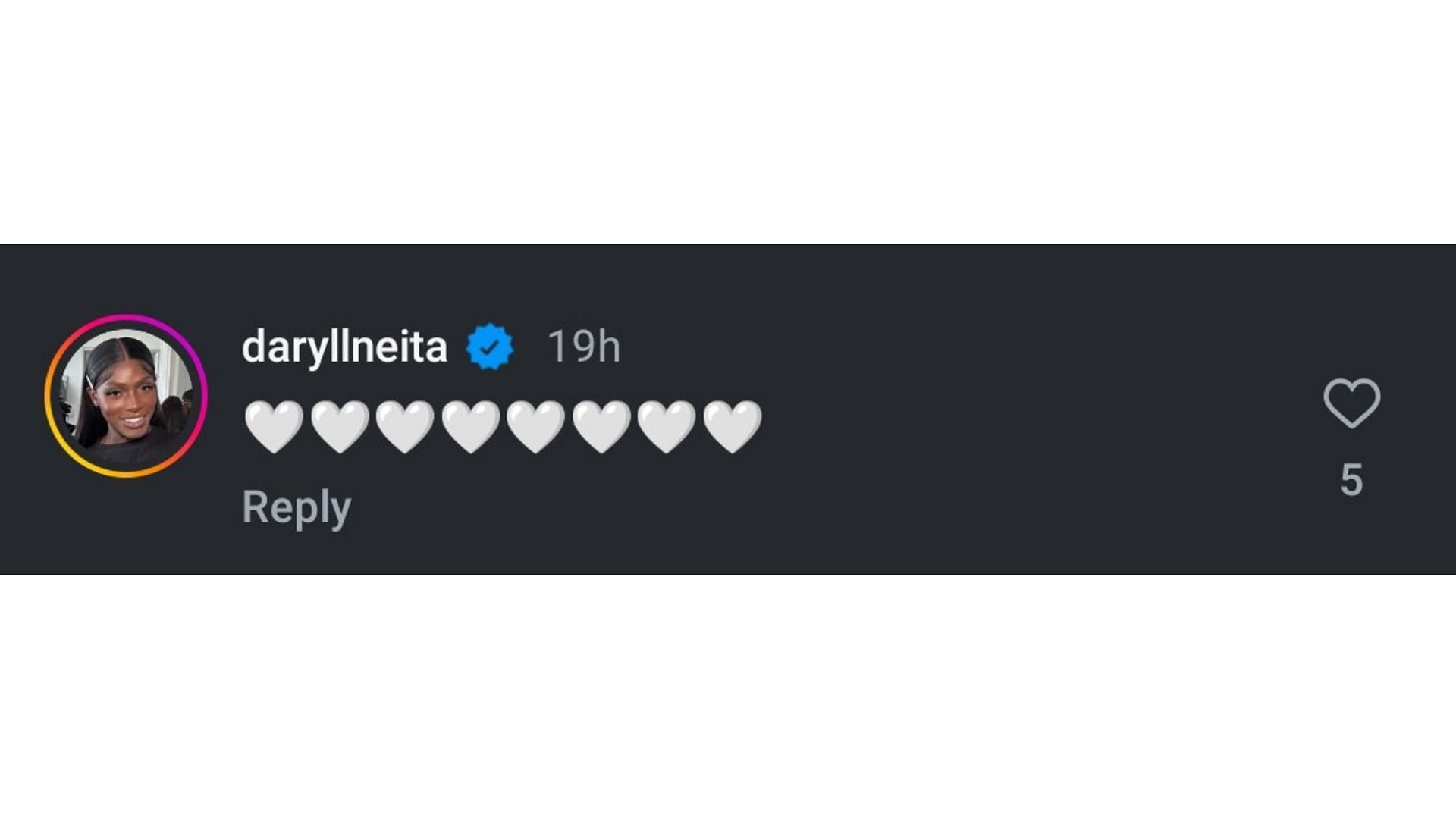 Neita&#039;s comment on Anderson&#039;s post - Source: via @britanyanderson456 on Instagram