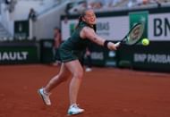 Ostapenko in action at the 2025 French Open (Source: Getty)