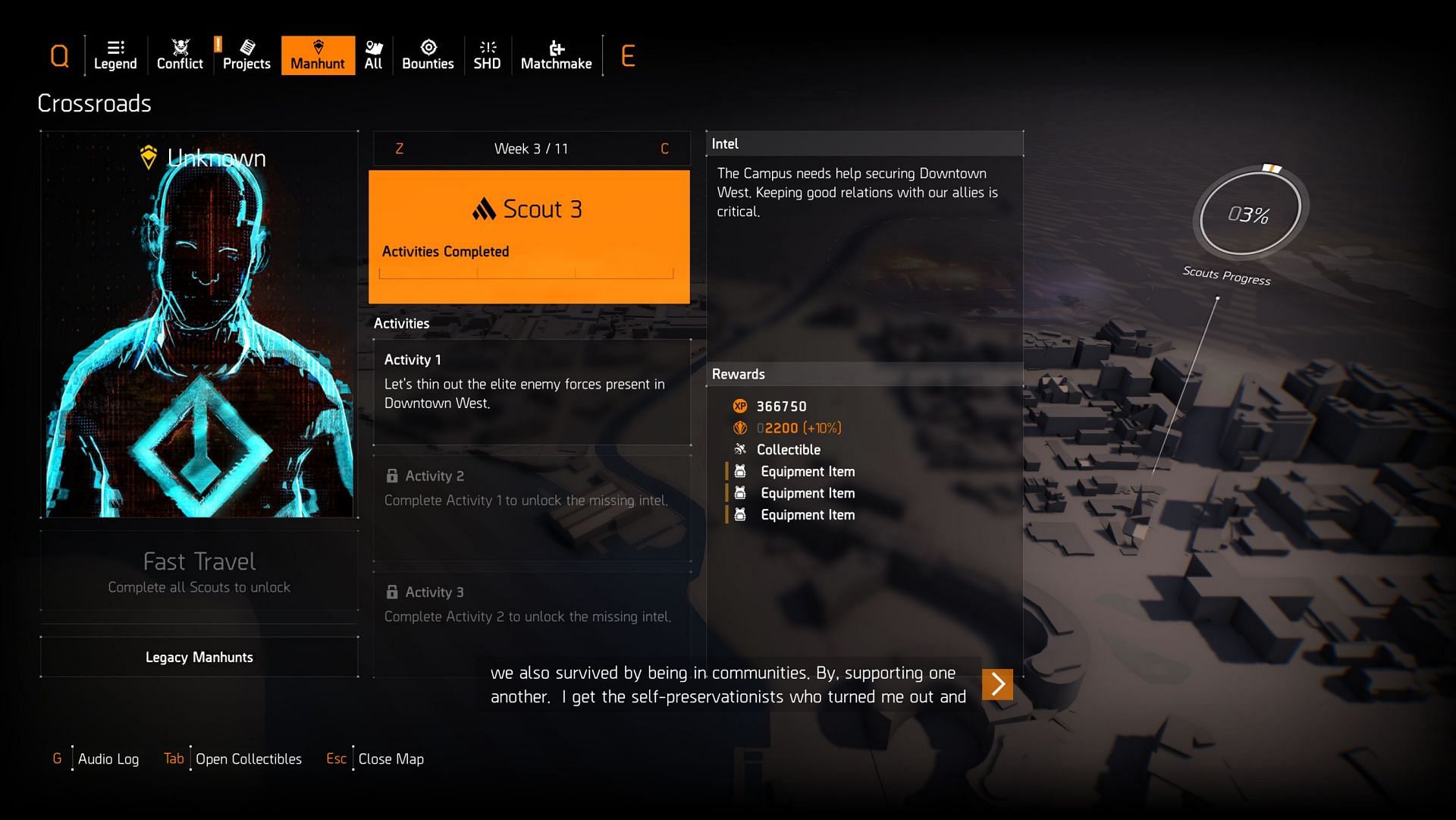 Week 3 Scout 3 objectives (Image via Bungie) 