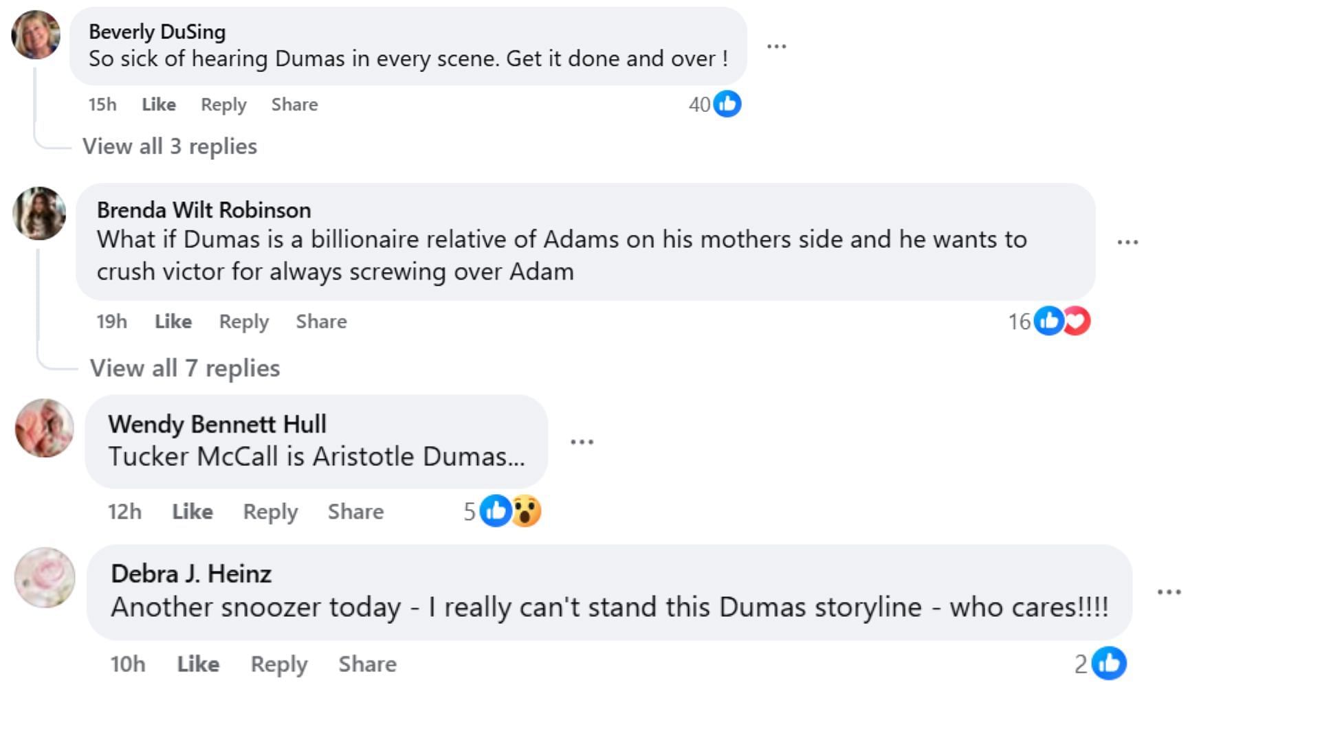 Comments by fans on the post (Image via Facebook/@Yokika Hornsby)