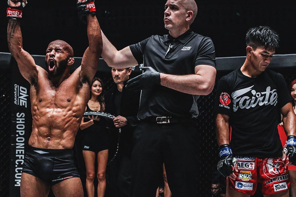 Demetrious Johnson (left) and Danny Kingad (right). [Photo from ONE Championship]
