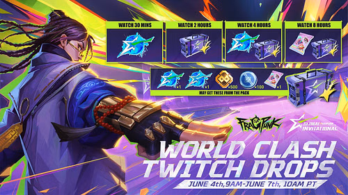 All rewards to claim from the FragPunk World Clash Twitch Drops event (Image via Bad Guitar Studio)