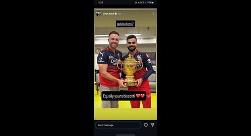 Virat Kohli's latest Instagram story. [Pic credits: @virat.kohli on Instagram]