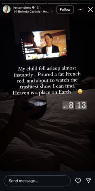 Still taken from Sims’ Instagram story via Instagram/@jenamsims