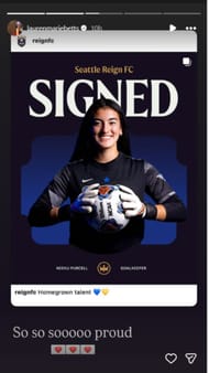 Lauren Betts congratulates former UCLA football player on her latest signing | via @laurenmariebetts/ig