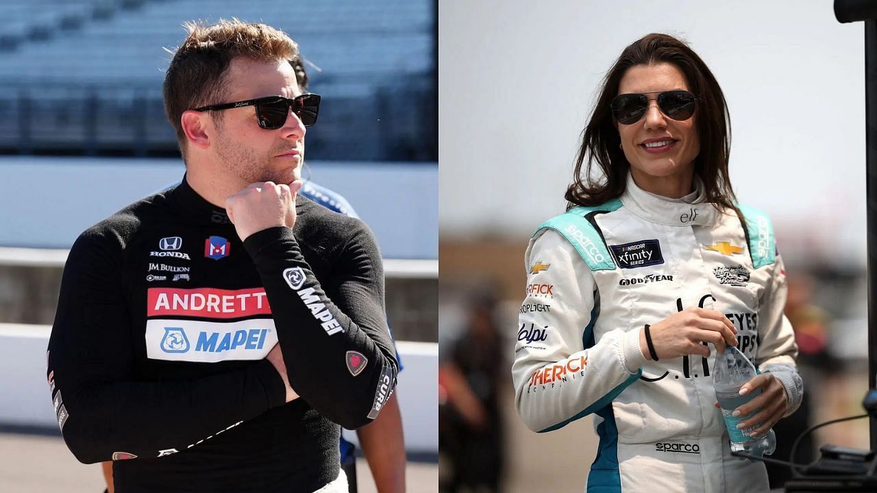 Katherine Legge (L) and Marco Andretti (R)