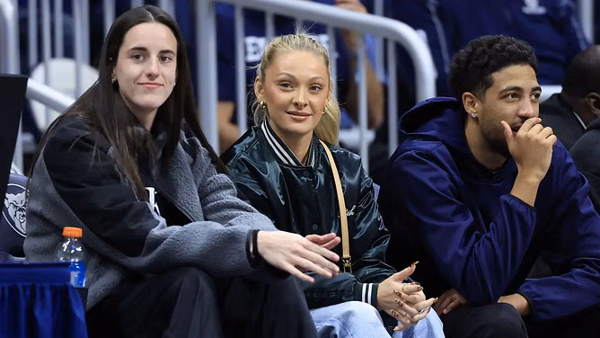 Watch: Caitlin Clark lifts Tyrese Haliburton's gf Jade Jones amid wild celebration after Pacers' ECF victory
