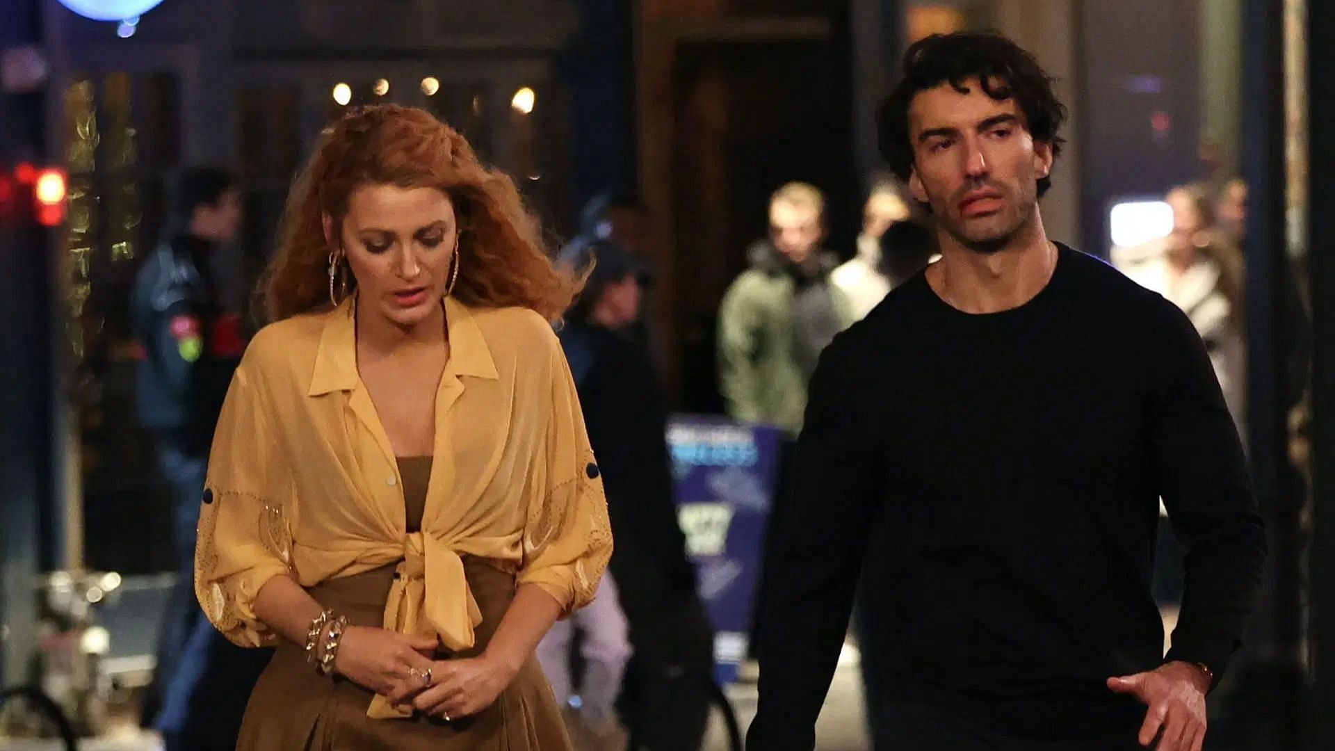 Blake Lively and Justin Baldoni are seen on the set of 