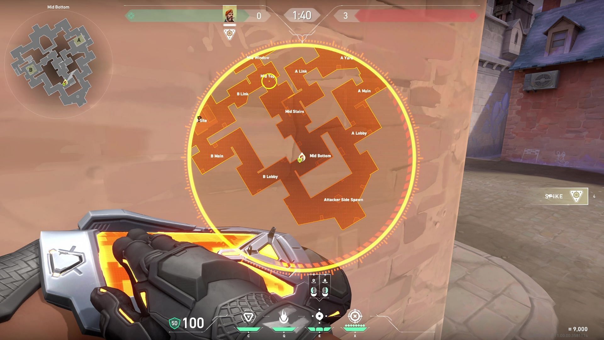 Mid smokes tactical map view for attacking on Corrode (Image via Riot Games)