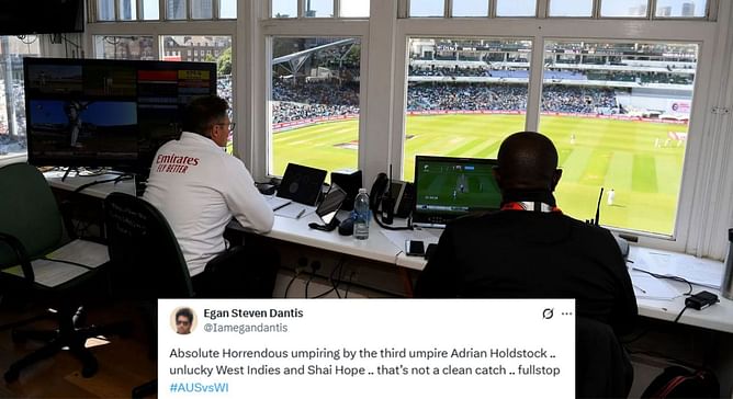 "Absolute Horrendous umpiring" - Fans slam TV Umpire for controversial decisions on Day 2 of WI vs AUS 1st Test