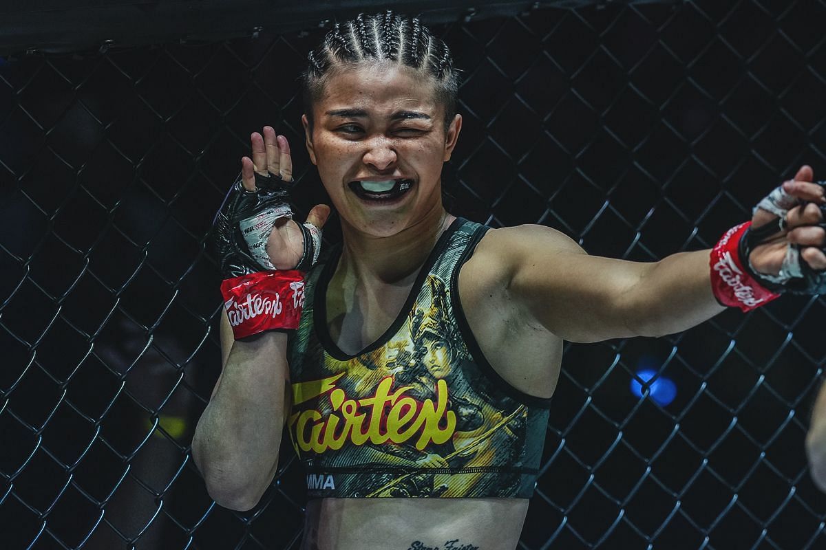 Stamp Fairtex (pictured) ready to go all out in her bid to regain her MMA crown when she returns.