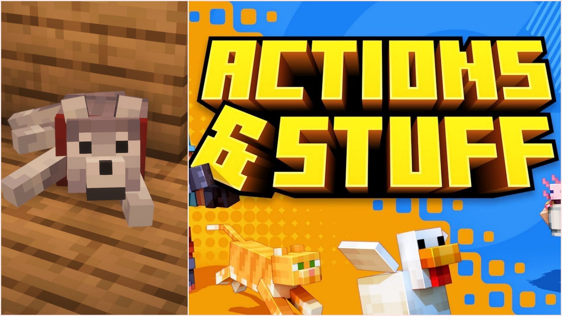 Actions &amp; Stuff 1.5 version will add brand new wolf animations (Image via Sportskeeda Gaming || Mojang Studios)