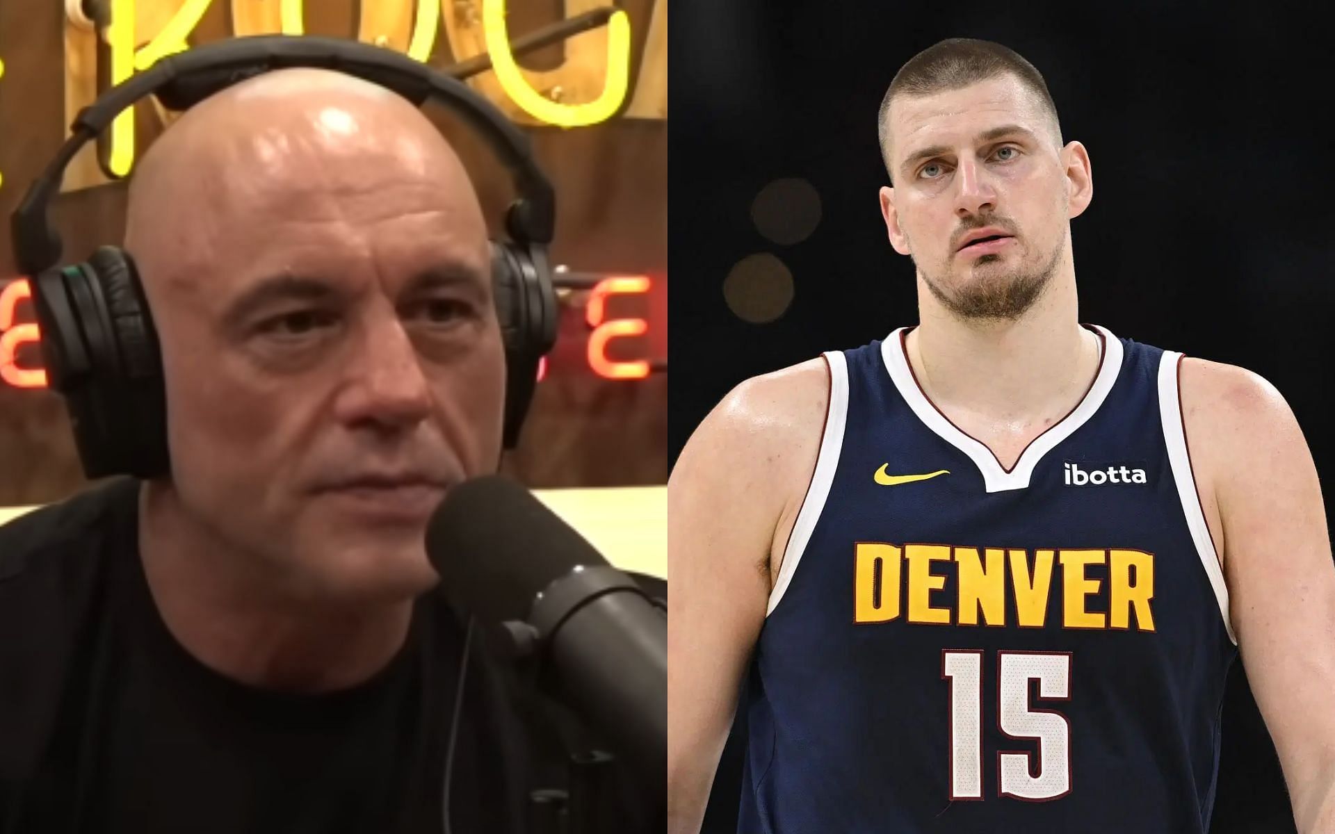Joe Rogan [Left] heaps praise on Serbia for producing elite basketball players [Right] [Image courtesy: PowerfulJRE on YouTube, and Getty Images]