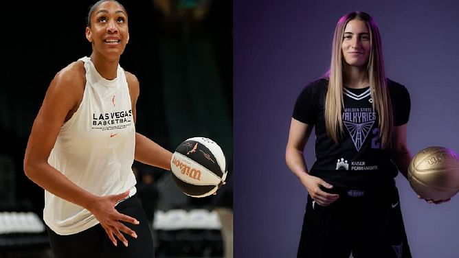 "A'ja Wilson need to leave" - WNBA fans fume after Las Vegas Aces' blowout loss to Kate Martin's Golden State Valkyries